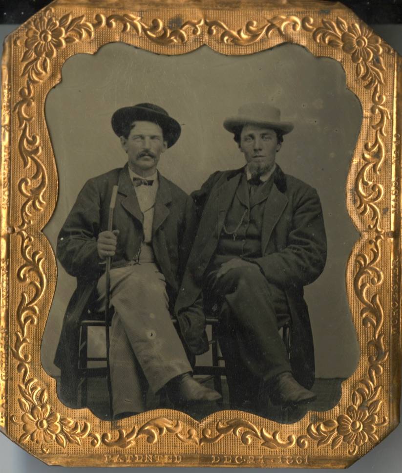 ambrotype portrait of two men circa 1880